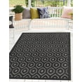 thumbnail image 2 of Unique Loom Outdoor Trellis Textured Collection Area Rug - Spatial (5' 3" x 8' Rectangle Charcoal/Ivory), 2 of 8