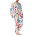 thumbnail image 2 of Bingfone Men's Pajama Set 2 Piece Loungewear PJs, Long Sleeve with Pajama Pants-Cupcakes and Donuts, 2 of 7