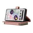 thumbnail image 2 of Crossbody Wallet Case for Google Pixel 8 Pro Chain Lanyard & Wrist Hand Strap Case with Card Slots Zipper Pocket Kickstand, Premium PU Leather Magnetic Clasp Shockproof Flip Cover, Rosegold, 2 of 7