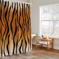 thumbnail image 4 of Brown Tiger Skin Shower Curtain, Abstract Farm Brown Tiger Animal Texture Black Stripes Waterproof Shower Curtain Set with 12 Hooks Lightweight Bath Curtains Fabric Bathroom Decor 36x72 Inches, 4 of 9