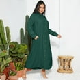 thumbnail image 5 of ZANZEA Women Casual Solid Lantern Sleeve Buttons Muslim Maxi Dress FZH, 5 of 14
