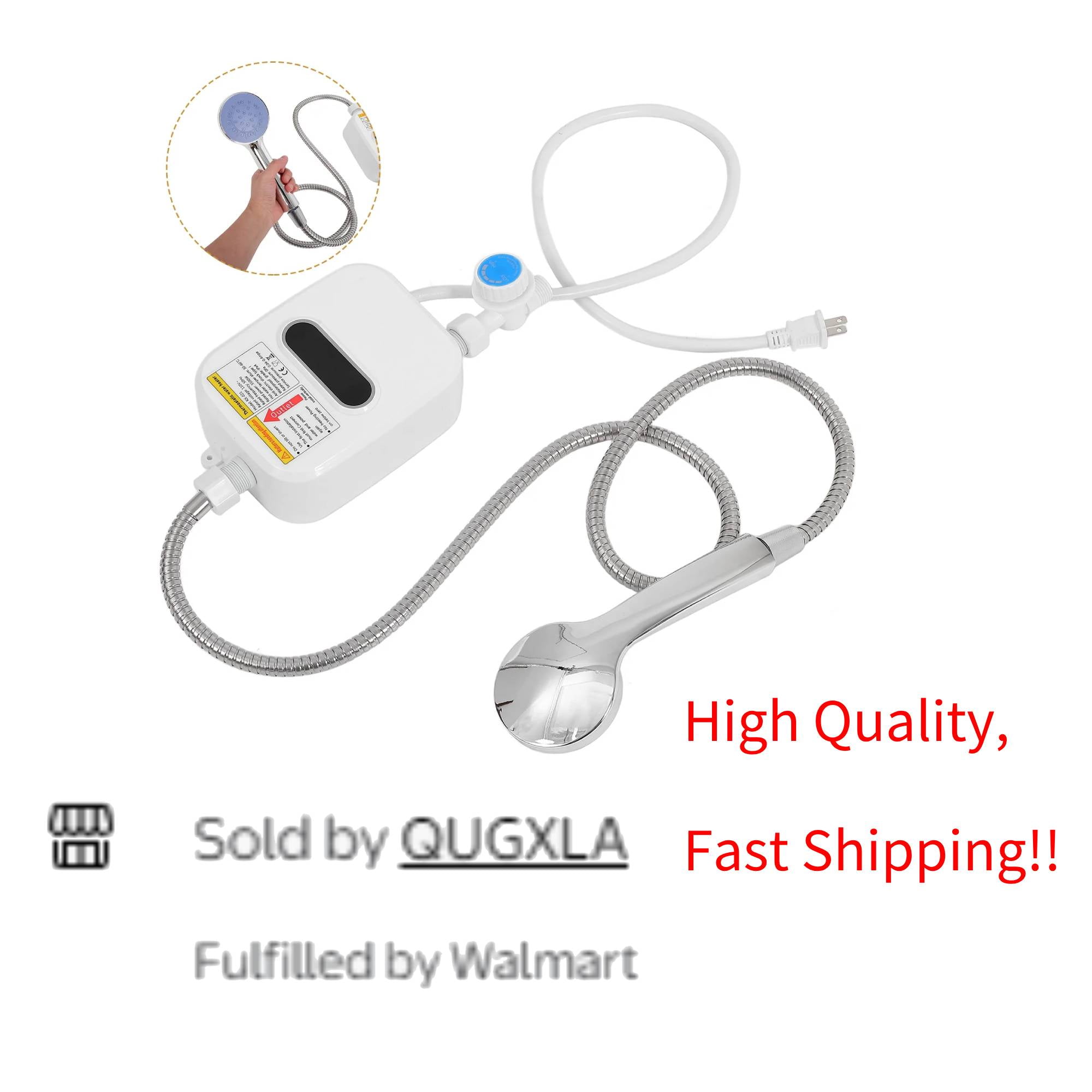 Instant Electric Water Heater - 3500W Tankless Shower & Faucet Heater for Kitchen/Bathroom (110V, LCD Display，White)