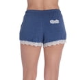 thumbnail image 3 of #followme Womens Pajamas Shorts with Lace Trim 6829-RED-S (Large, Dark Denim with Cream Lace), 3 of 3