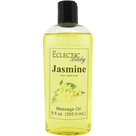 Jasmine Massage Oil by Eclectic Lady, 8 oz, Sweet Almond Oil and Jojoba Oil