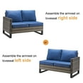 thumbnail image 6 of PARKWELL 7 Pieces Patio Furniture Sets, Outdoor Sectional Sofa with 41" Fire Pit Table and Storage Box for Patio Garden Poolside Deck,Gray Wicker and Navy Cushions, 6 of 15