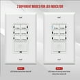 thumbnail image 3 of ENERLITES 4-Hour Countdown Timer Switch, 5-10-30-60 Min, 2-4 Hour, For Bathroom Fans, Heaters, Lights, LED Indicator, 120VAC 800W, No Neutral Wire Required, UL Listed, HET06-J-W, White, 3 Pack, 3 of 5