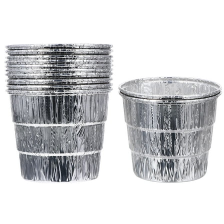 FELTECHELECTR BBQ Grease Bucket Liner Silver Galvanized Foil 12pcs