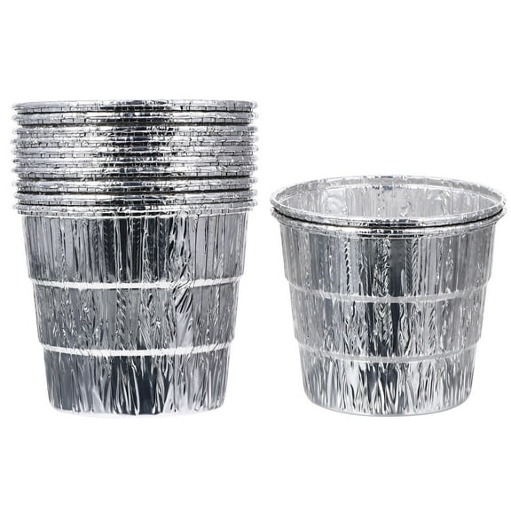 FELTECHELECTR BBQ Grease Bucket Liner Silver Galvanized Foil 12pcs