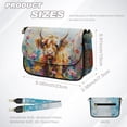thumbnail image 7 of ZUXONGSY Painted Highland Cow Daisy Flower Print Shoulder Handbag for Women PU Leather Crossbody Purse Mini Satchel with Adjustable Wide Strap for Travel Shopping, 7 of 7
