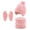 A Pink, variant on Kids Winter Beanie Gloves Scarf Set,Girls Toddler Winter Hat With Pom Neck Warmer Gaiter Mittens Fleece Lined Set