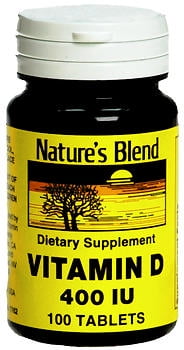 Nature's Blend Vitamin D 400 IU Tablets, 100 Count