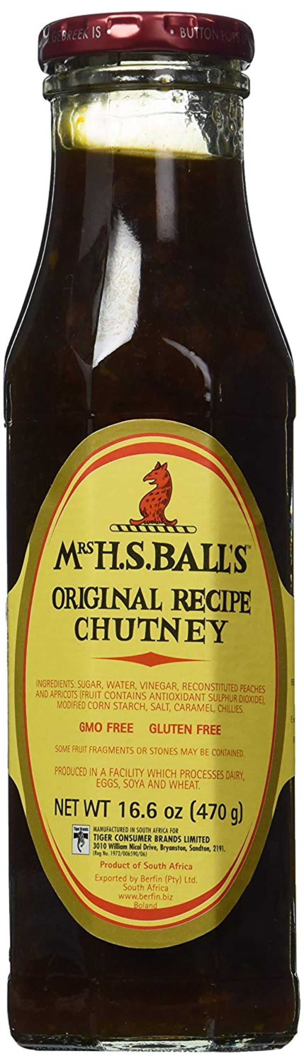 Mrs Balls Original Chutney (2 x 470g Pack), Condiment for Curries By