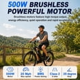 thumbnail image 3 of ZNH 500W Class 2 Electric Bike for Adults, 26", Removable 374.4Wh Lithium-Ion Battery, 20MPH Top Speed, Front Suspension, UL 2849 Certified, 3 of 13