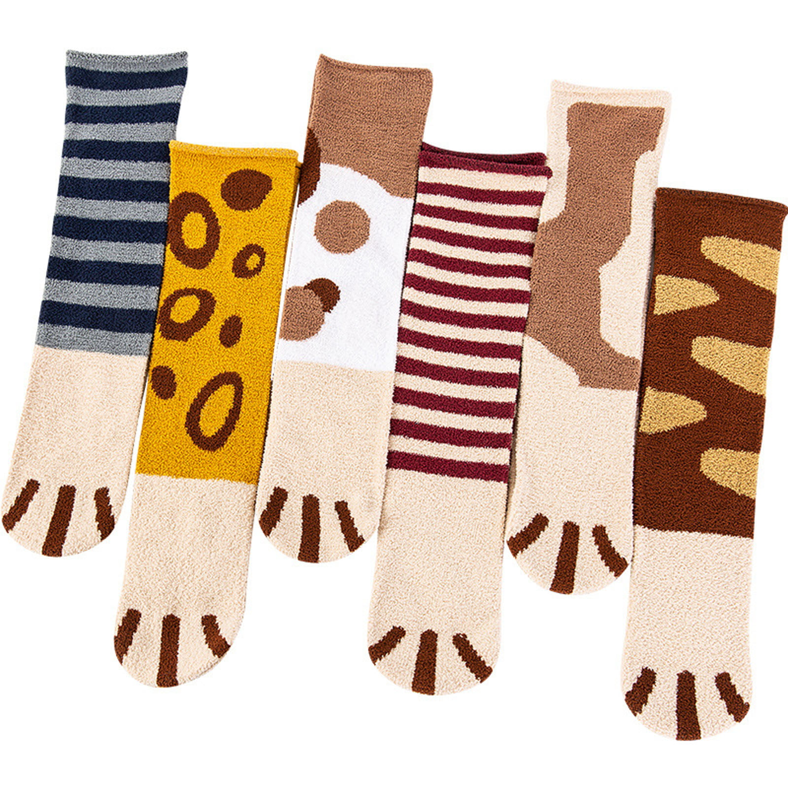 Vikenner Children Girls Long Tube Socks Cute Cartoon Cat Pattern Thermal Warm Cotton Over Knee High Stockings