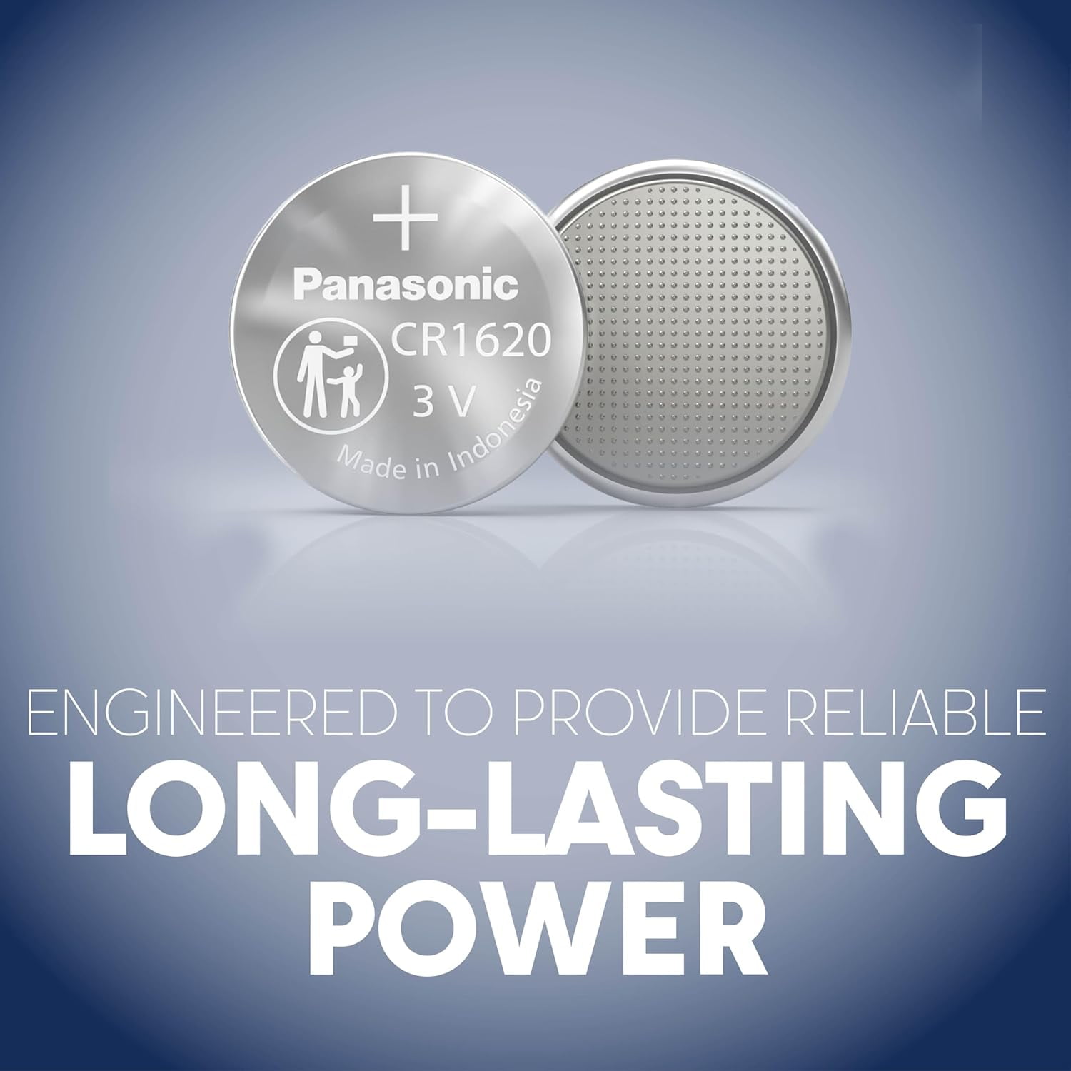 Panasonic CR1620 3.0 Volt Long Lasting Lithium Coin Cell Batteries in Child Resistant , Standards Based Packaging, 4 Pack