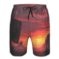 thumbnail image 3 of Balery Sunset Western Desert Cowboy Traje de Baño Estilo Hawaiano para Hombre, Shorts de Secado Rápido con Bolsillos-Small, 3 of 6