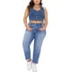 thumbnail image 2 of Chaleco de mezclilla sin mangas de mujer Agnes Orinda en talla grande, con cuello halter y botones, casual, 4X, azul, 2 of 5