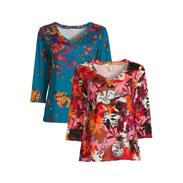 The Pioneer Woman VNeck Tee, 2 Pack, Women's