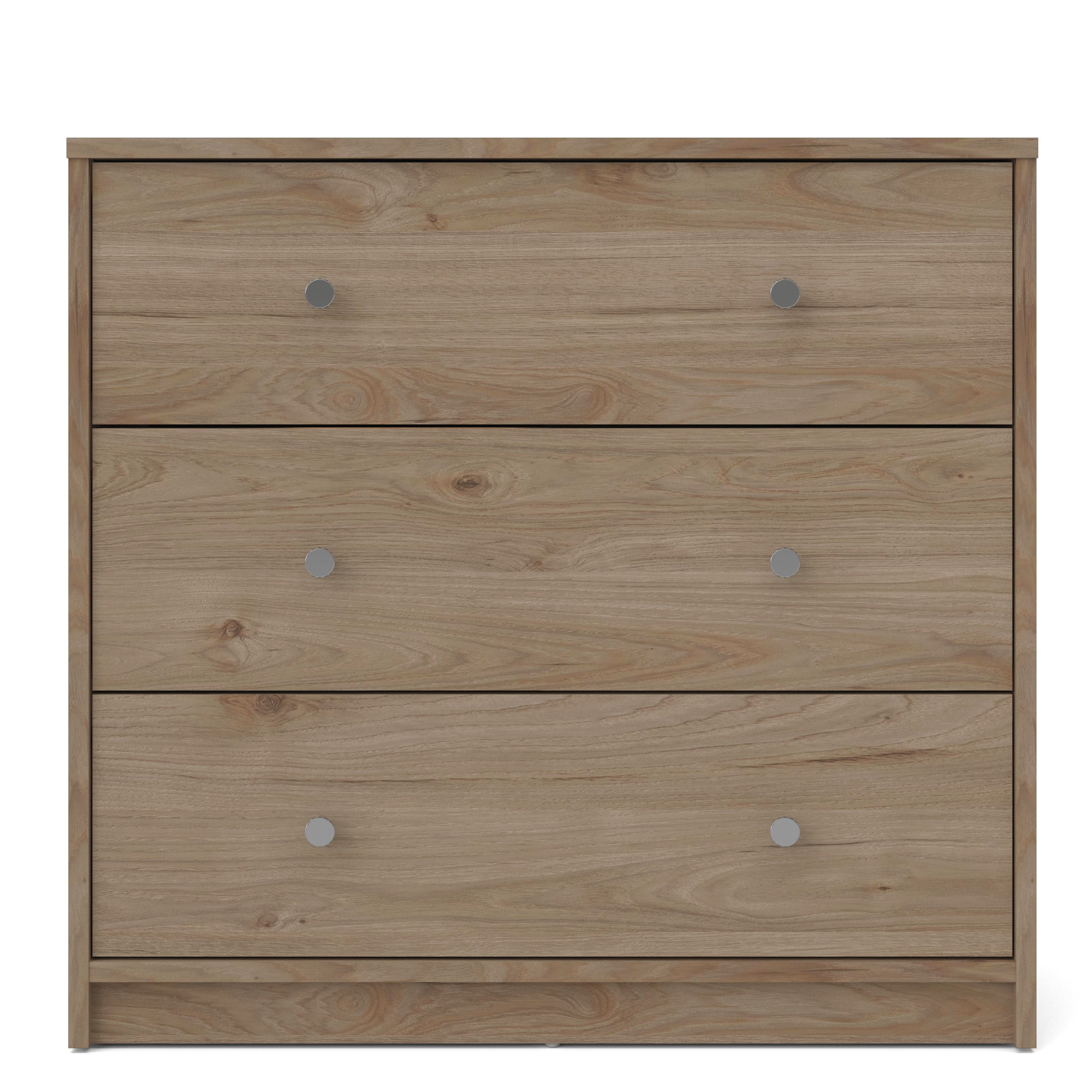Tvilum Studio 3 Drawer Chest Dresser for Adults, Jackson Hickory