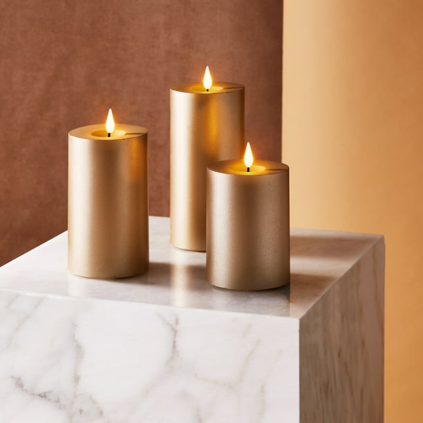 Lamp Gold Flameless Pillar Candles, Luminara Outdoor Candle Timer Instructions