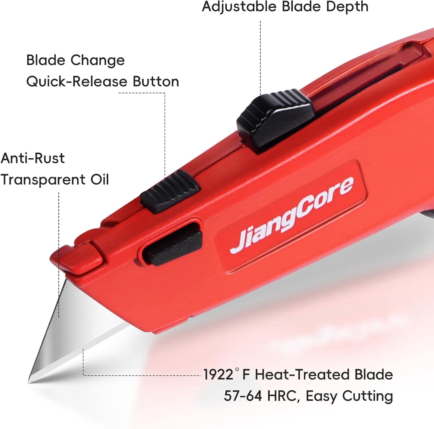 Premium Utility Knife with 14 Blades - Heavy Duty Retractable Work Knife, Precision Cutting for DIY, Cardboard, Packaging - Ergonomic Grip & Quick-Release Design