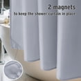 thumbnail image 5 of Bathway Fabric Shower Curtain Liner, Gray Shower Curtain Liner with 2 Magnets, 70 x 72 Inches, Cloth Shower Liner Waterproof Polyester, 85GSM, Easy Installation, Machine Washable, Blue Gray, 5 of 9