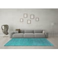 thumbnail image 3 of Ahgly Company Machine Washable Indoor Rectangle Oriental Turquoise Blue Industrial Area Rugs, 6' x 9', 3 of 4