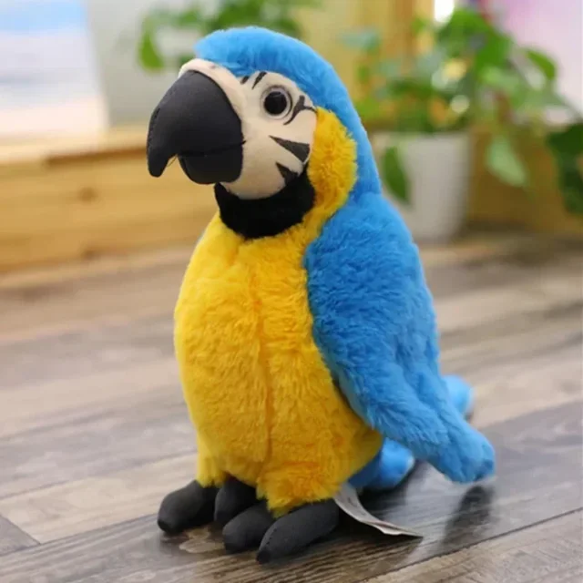 1 unidad de juguetes de peluche de loro realistas, simulación suave de Psittacidae guacamayo, juguete de peluche, lindos animales salvajes, muñecos de pájaros, regalo para niños
