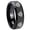 Black Polished Beveled Edge, variant on Tungsten Multiple CTR Logo 8mm Blue Two Tone Polished Beveled Edges Men's Ring