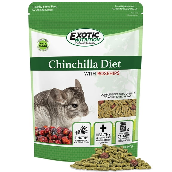 Exotic Nutrition Chinchilla Diet with Rose Hips 2 lb.