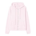 thumbnail image 5 of felwors Hoodies for Women Zip up Lightweight Sweatshirt Long Sleeve Fleece Hooded Jacket Coat Fall Casual Outfits Pockets Pink, M, 5 of 7