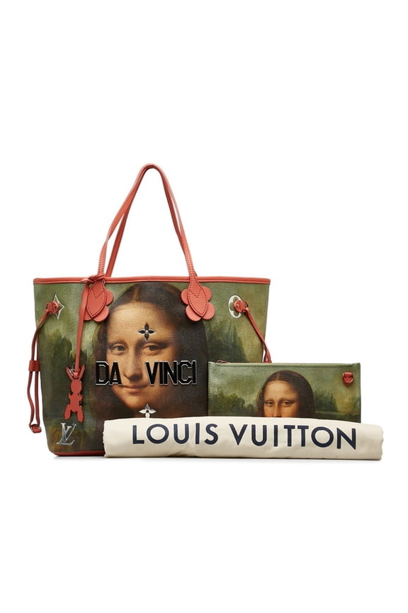 Pre-Owned Louis Vuitton Masters Collection Da Vinci Neverfull MM Tote Bag M43373 Poppy Petal...