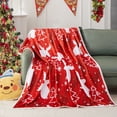 thumbnail image 2 of Christmas Flannel Fleece Blanket Lightweight Twin 60" x 80" (Red Reindeer), 2 of 7