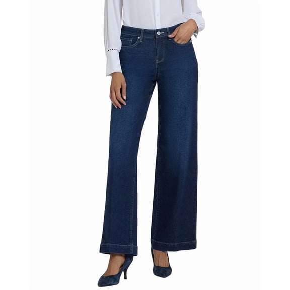 NYDJ womens Teresa Midnight Breeze Wide Leg Jean, 6