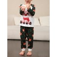 thumbnail image 3 of KelaJuan Christmas Pajamas for Family Long Sleeve Cartoon Elk Print Raglan Tops + Pants Set Winter Loungewear, 3 of 6