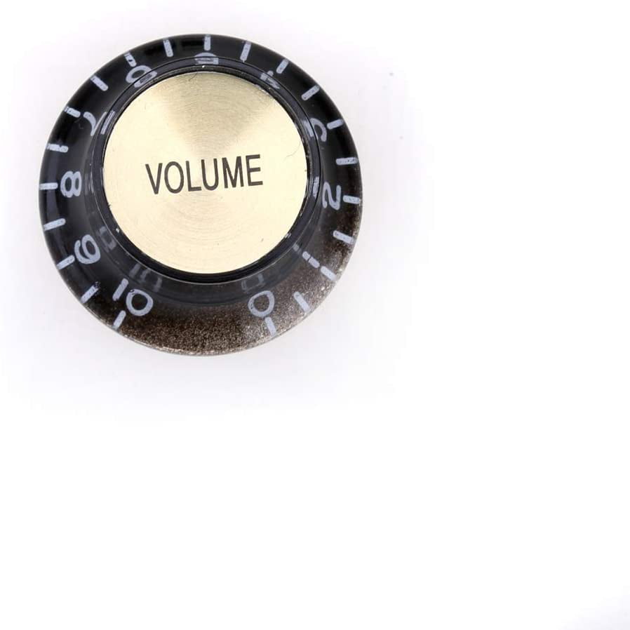 ruiruiNIE 2 Botones de Control de Volumen de Tono 2 Control de Guitarra Silver Hat Campana Potenciómetro Superior para LP SG