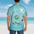 thumbnail image 3 of Lsque Travelling on Airplane pattern Hawaiian Shirt for Men, Unisex Summer Beach Casual Short Sleeve Button Down Shirts-Large, 3 of 9