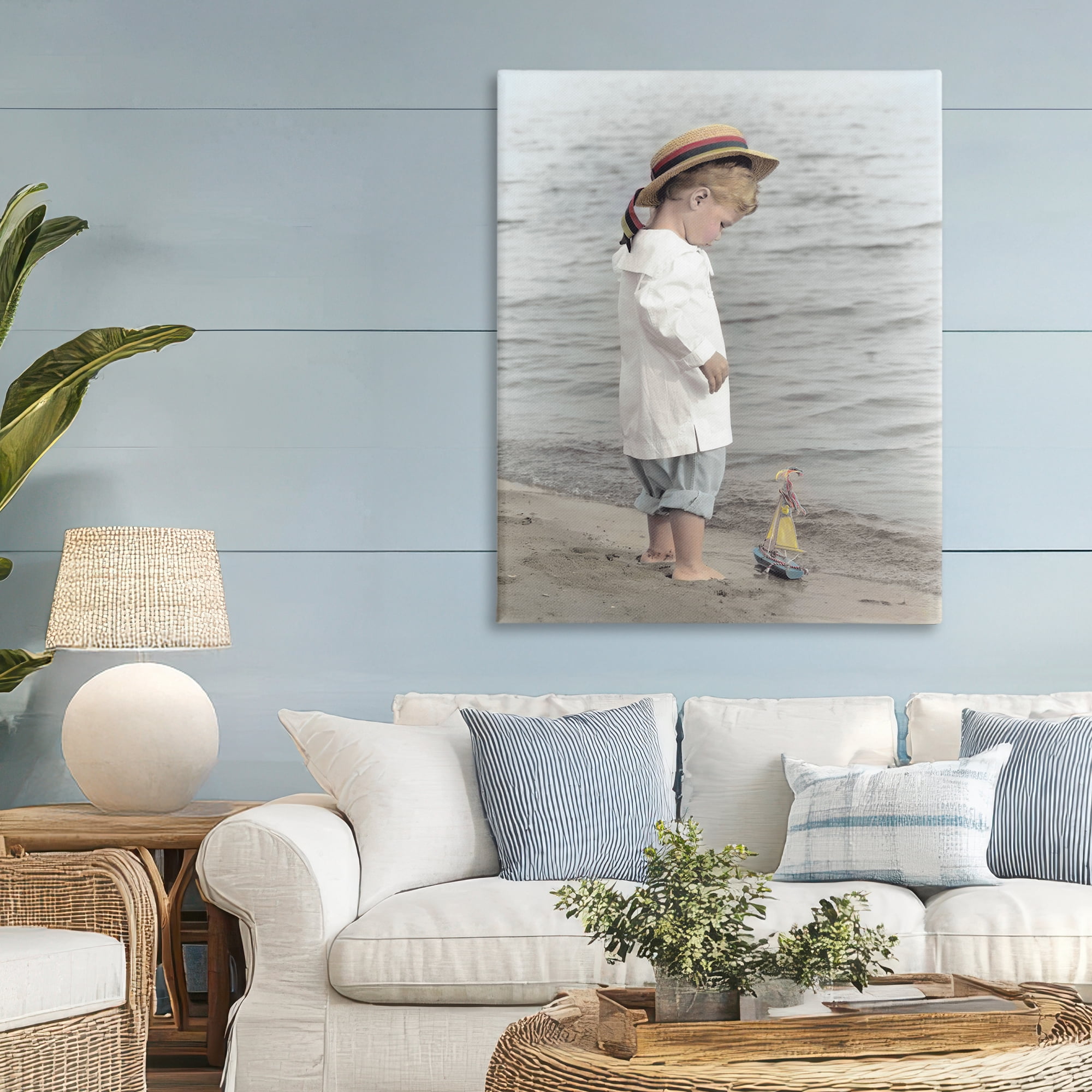Stupell Industries Child on Beach Shore Canvas Wall Art, design by Kendra Dew