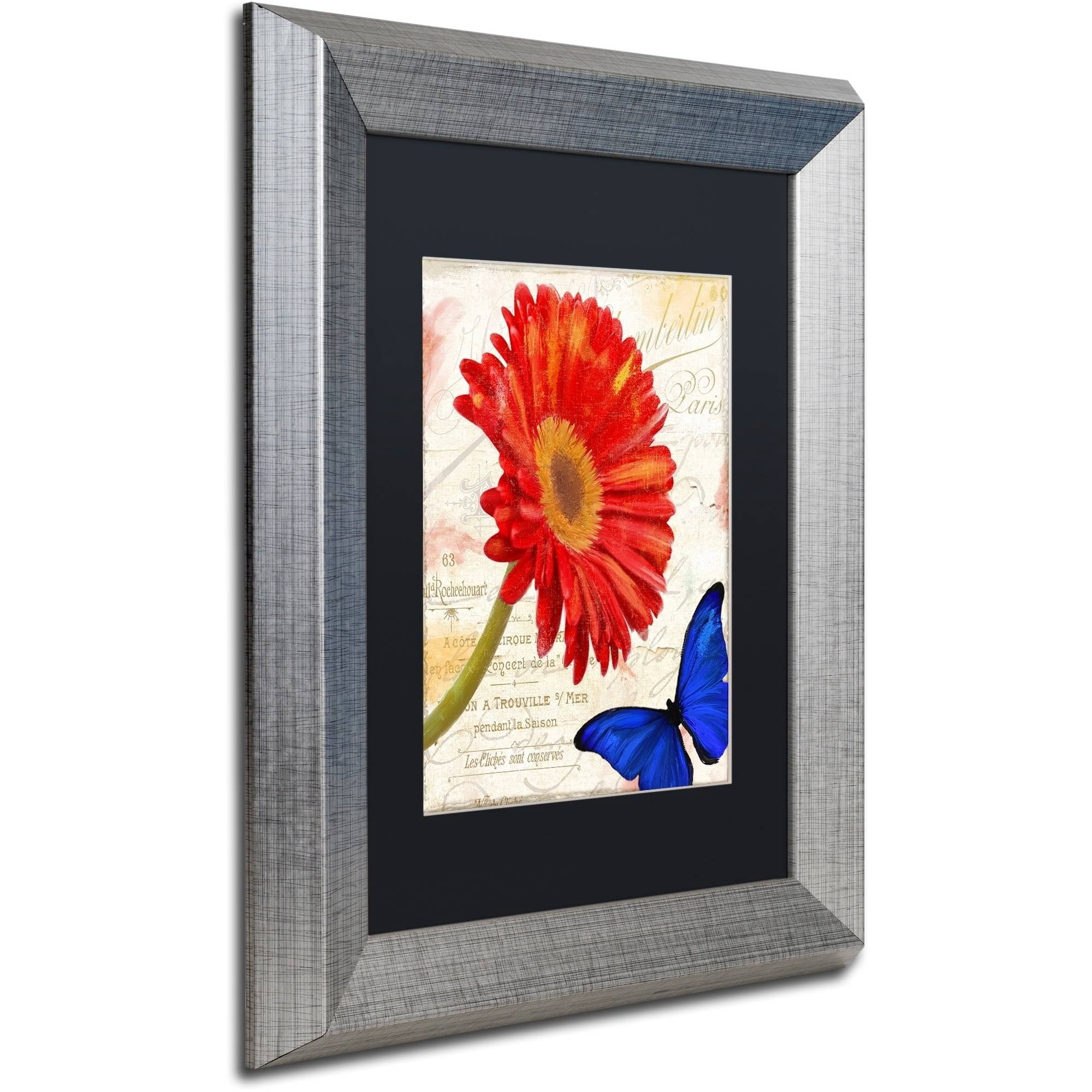 Trademark Fine Art "Gerbera Daisy" Canvas Art by Color Bakery Black Matte, Silver Frame