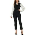 thumbnail image 3 of INSPIRE CHIC Women's Suit Vest Double Breasted Business Lapel Dressy Waistcoat Vest XS Black, 3 of 7