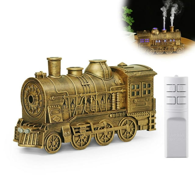 Vintage Train Ultrasonic Humidifier with Remote Fine Mist Quite 300ML Essential Oil Diffuser Christmas for Home Gift