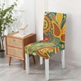 thumbnail image 4 of Set of 4 Artistic Paisley Bohemian Dining Chair Covers Vintage Floral Ethnic Retro Colorful Pattern Washable Polyester Stretch Slipcovers Removable Protector for Elegant Spaces, 4 of 7