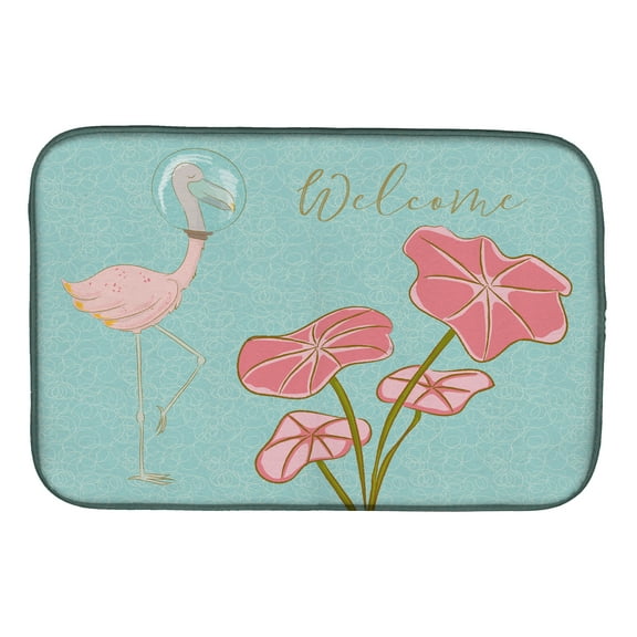 Flamingo Welcome Dish Drying Mat