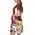 thumbnail image 4 of Lsque Sanrio Print Women's Casual Dress T-Shirt Summer Short Sleeve Scoop Neck Swing Dresses, 4 of 7