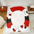 thumbnail image 5 of Manfei Cute Ladybird 3pcs Twin Sheet Sets,Red Bowknot Twin Fitted Sheet,Polka Dots Breathable Flat Sheet,Microfiber Cartoon Bedroom Decorative, 5 of 7