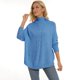 thumbnail image 2 of Gibobby Casual Suéter para Mujer, Suéter de Punto para Mujer, Suéter Extragrande de Cuello Alto de Color Sólido(Azul,G), 2 of 3