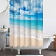 thumbnail image 5 of ¡Oferta! Cortina de ducha CICRKHB con estampado de playa y océano, 180 x 180 cm, con 12 ganchos de plástico, impermeable, para baño, resistente, lavable a máquina, secado rápido., 5 of 8
