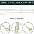 thumbnail image 2 of 1 Box 20Pcs 17.7 Inch/45CM Blank Necklace Chains Stainless Steel Cable Chain Gold Silver Metal Necklaces Linking with Lobster Claw Clasps DIY, 2 of 5