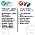 thumbnail image 5 of PadishahHome Turkish Beach Towel Oversized 38x71 | 100% Turkish Cotton Sand Free,Quick Dry, Extra Large Cabana Stripe Lightweight Travel Towel for Adults Beach Essentials- Gray / Black, 5 of 7