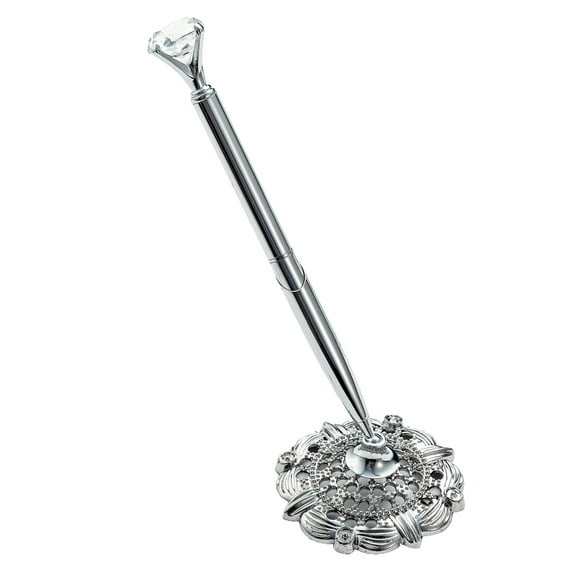 Matsuzay Bolígrafos de gel redondos Suministros de boda Bolígrafo adjunto al escritorio Herramienta de escritura multicolor Accesorio de Suministros de escritura y corrección Gran Joya/Plata